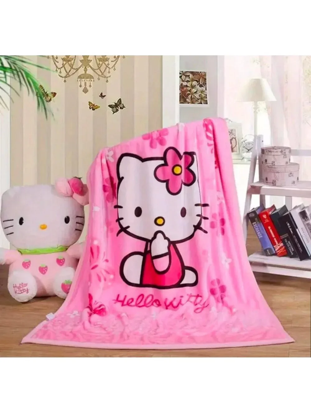 New - Warm & Fuzzy Hello Kitty Plush Blanket